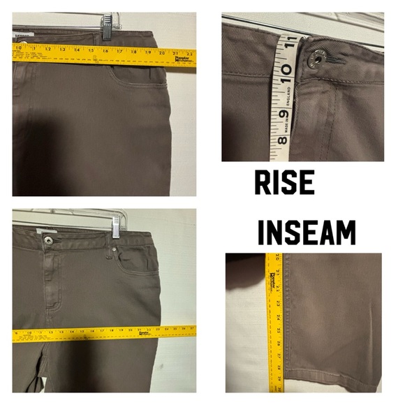 Monroe & main cotton blend taupe pants jeans 18W - Picture 10 of 12